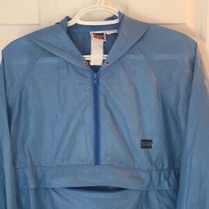 Y2K Vintage Levi's unisex light Blue Hooded  wind breaker .M